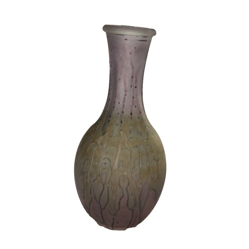 Antique hand Painted Glass Vase‎ 25 Cl France Multicolor